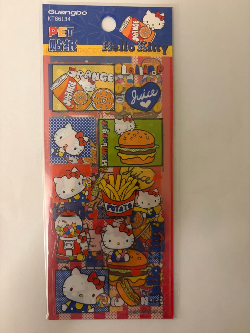 Sanrio Hello Kitty Pink and Multicolor Snack 4 Sticker sheets